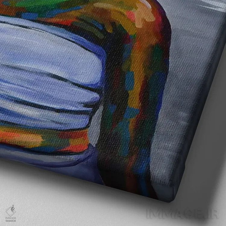 تابلو درون دیگ سیاه اثر دامولا آیگبایو - نمای نزدیک بافت بوم