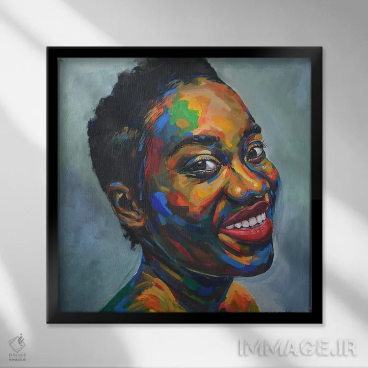 تابلو علیه همهٔ احتمالات VII اثر دامولا آیگبایو - نمای قابدار مشکی