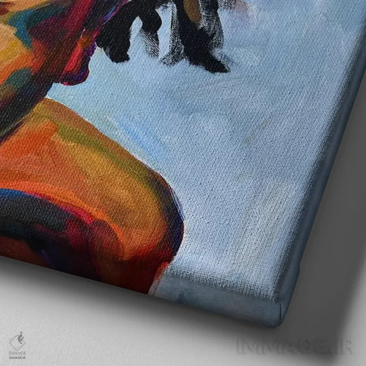 تابلو چشمانداز امید VI اثر دامولا آیگبایو - نمای نزدیک بافت بوم