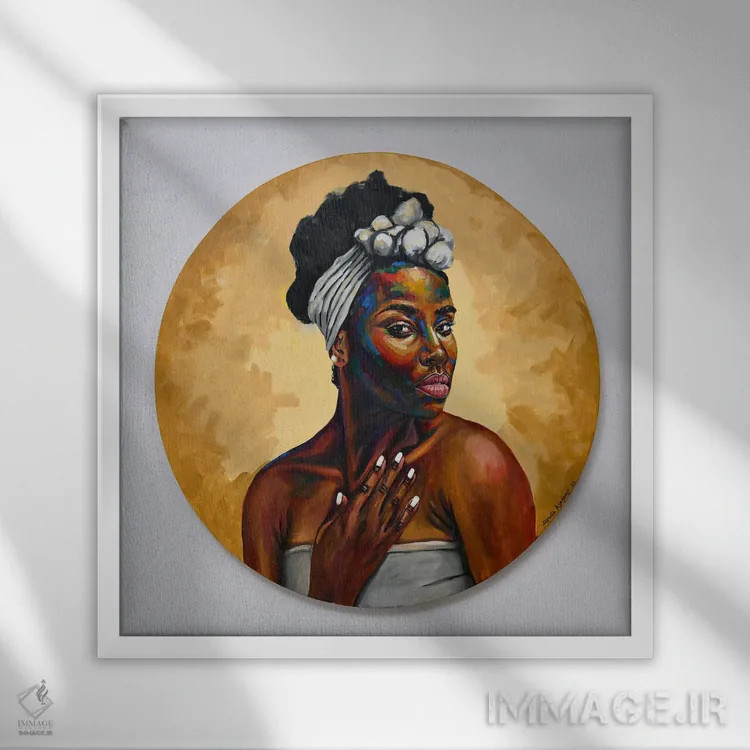 تابلو انییان (انسان) VIII اثر دامولا آیگبایو - نمای قابدار سفید