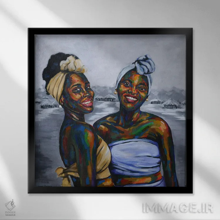 تابلو درون دیگ سیاه اثر دامولا آیگبایو - نمای قابدار مشکی