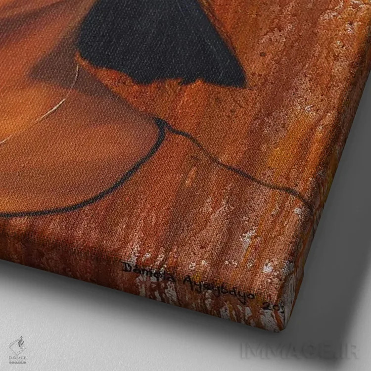 تابلو افتخار سیاه VII اثر دامولا آیگبایو - نمای نزدیک بافت بوم