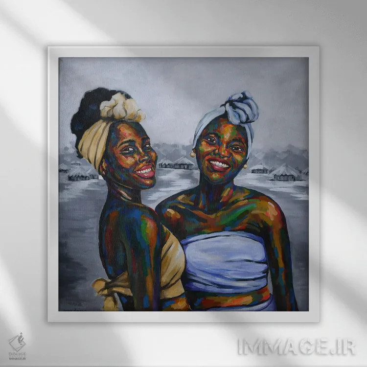 تابلو درون دیگ سیاه اثر دامولا آیگبایو - نمای قابدار سفید