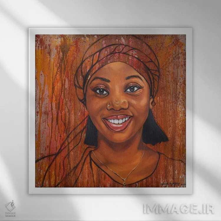 تابلو افتخار سیاه VII اثر دامولا آیگبایو - نمای قابدار سفید