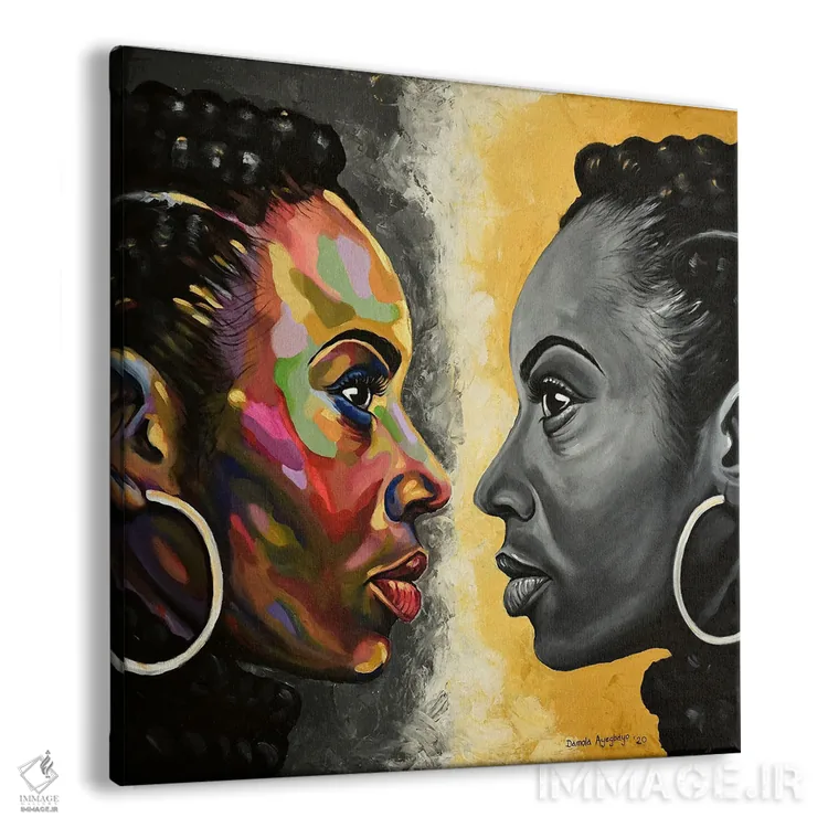تابلو همزاد اثر دامولا آیگبایو - نمای پرسپکتیو محصول