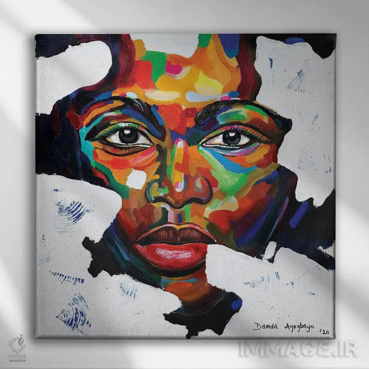 تابلو انزوا II اثر دامولا آیگبایو - نمای روبهرو روی دیوار