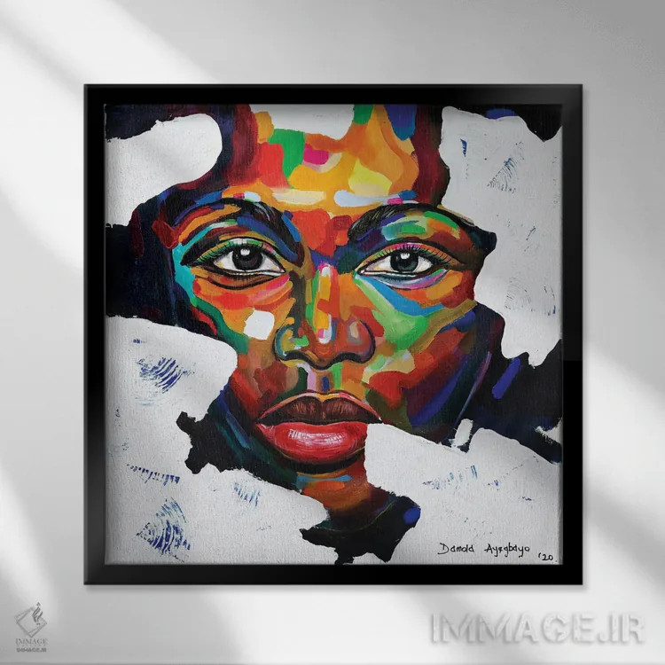 تابلو انزوا II اثر دامولا آیگبایو - نمای قابدار مشکی