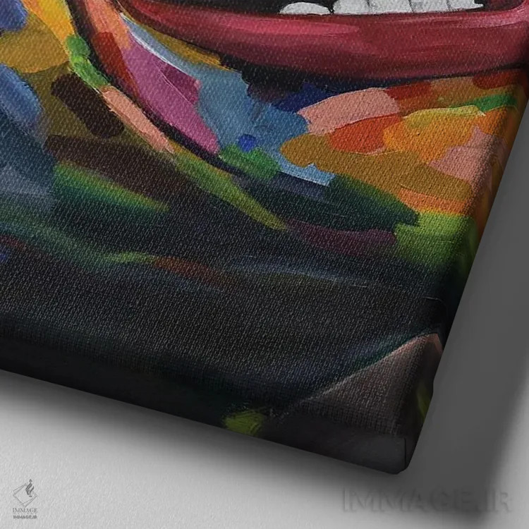 تابلو علیه همهٔ احتمالات II اثر دامولا آیگبایو - نمای نزدیک بافت بوم