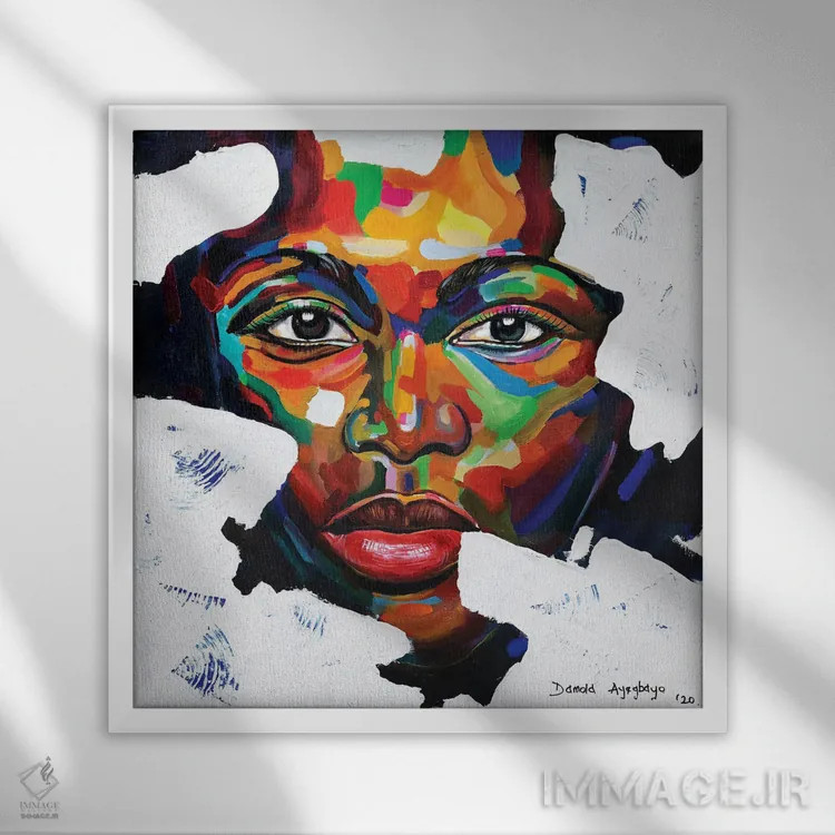 تابلو انزوا II اثر دامولا آیگبایو - نمای قابدار سفید