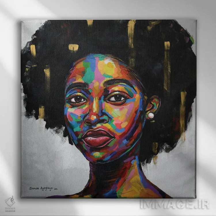 تابلو حالت ذهنی III اثر دامولا آیگبایو - نمای روبهرو روی دیوار