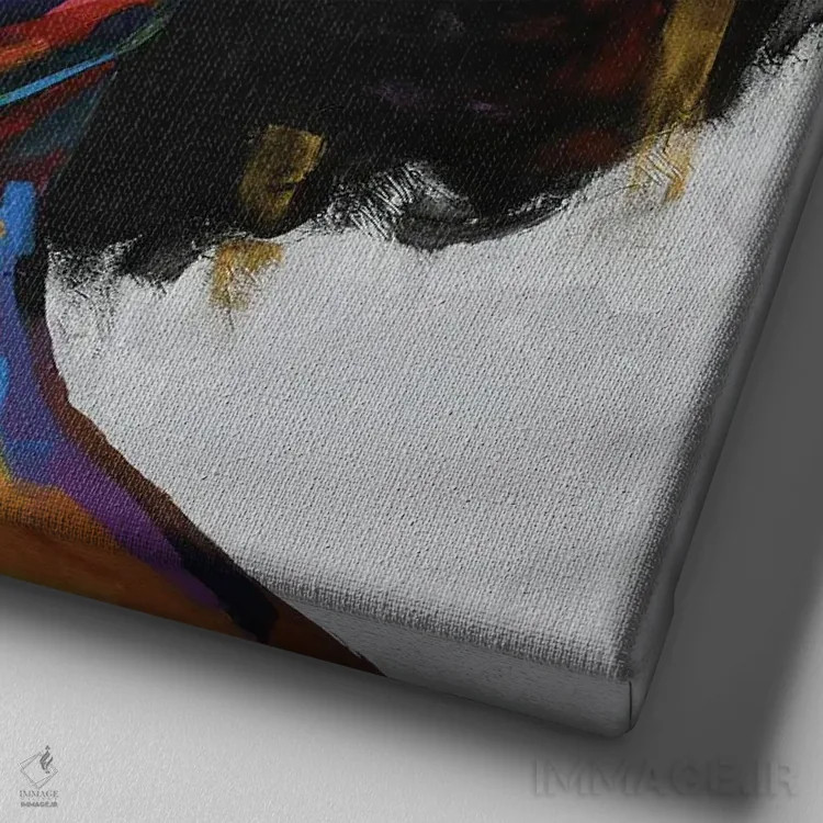 تابلو حالت ذهنی III اثر دامولا آیگبایو - نمای نزدیک بافت بوم