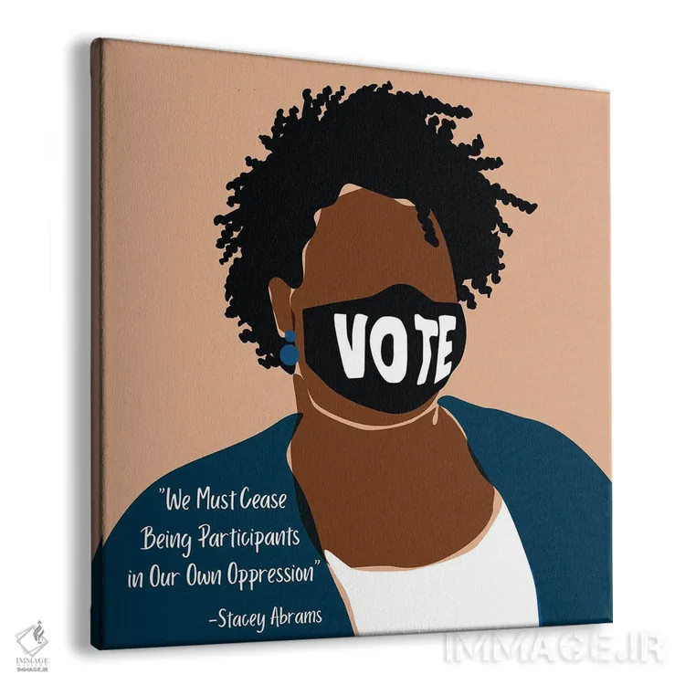 تابلو استیسی آبرامز اثر دومونیک براون - نمای پرسپکتیو محصول