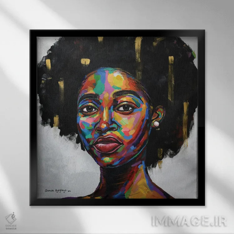 تابلو حالت ذهنی III اثر دامولا آیگبایو - نمای قابدار مشکی