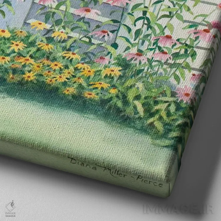 تابلو در کمین - گربه اثر دیانا میلر-پیرس - نمای نزدیک بافت بوم