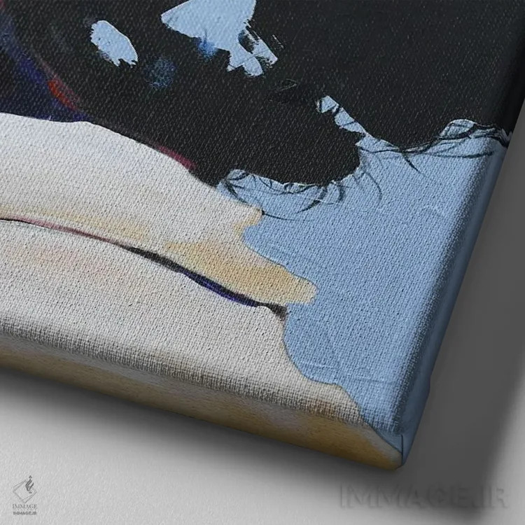 تابلو فراتر نگاه کردن III اثر دامولا آیگبایو - نمای نزدیک بافت بوم