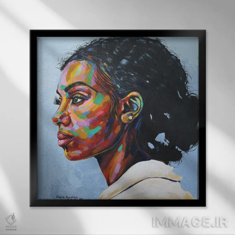 تابلو فراتر نگاه کردن III اثر دامولا آیگبایو - نمای قابدار مشکی