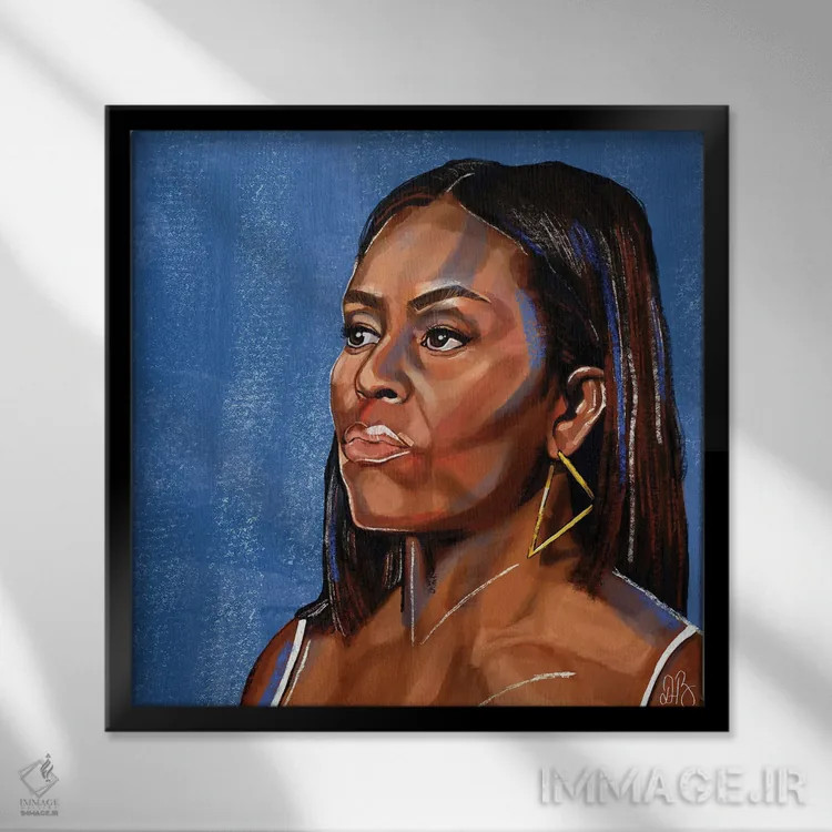 تابلو اوباما اثر دومونیک براون - نمای قابدار مشکی