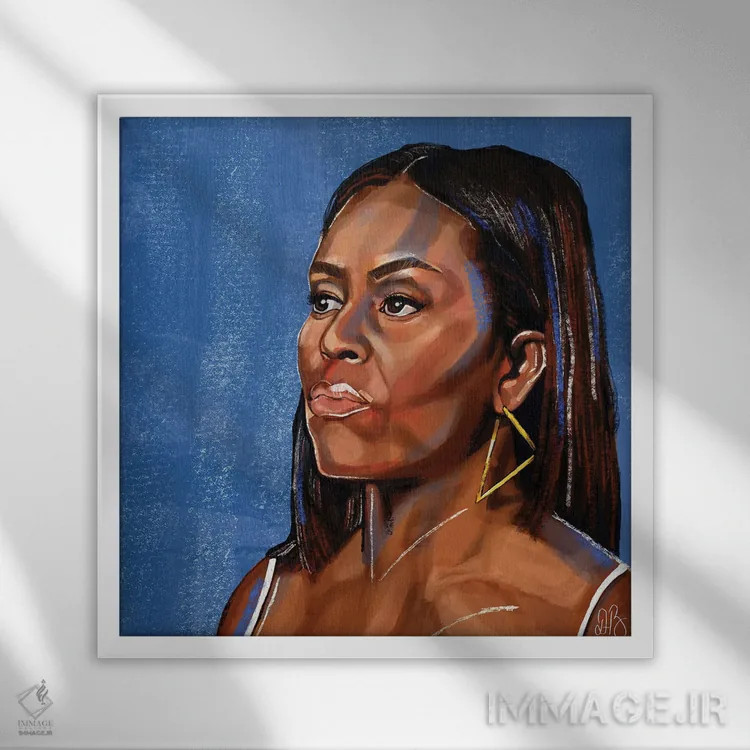 تابلو اوباما اثر دومونیک براون - نمای قابدار سفید