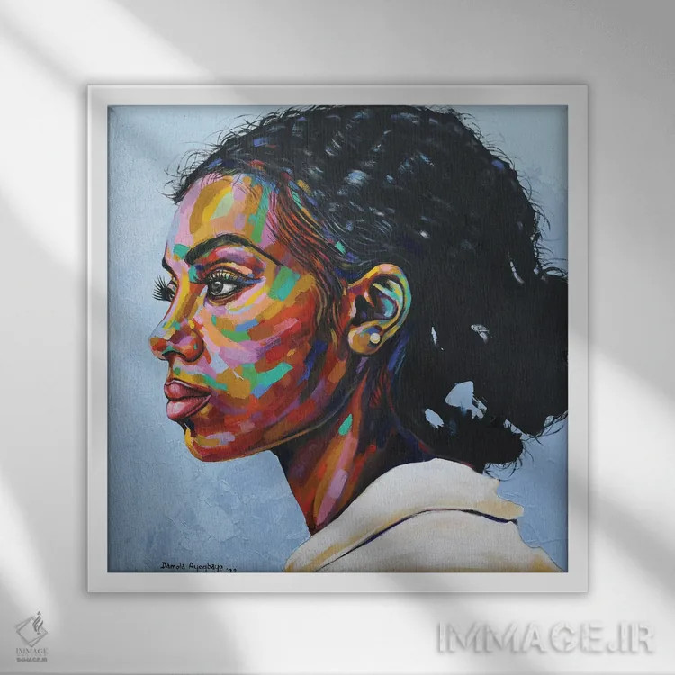 تابلو فراتر نگاه کردن III اثر دامولا آیگبایو - نمای قابدار سفید