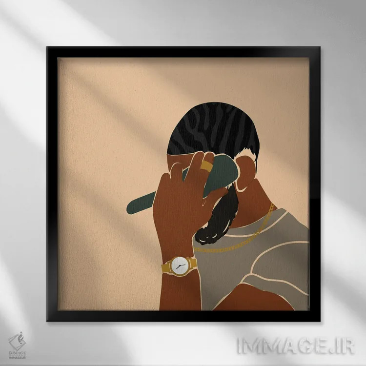 تابلو موجها اثر دومونیک براون - نمای قابدار مشکی