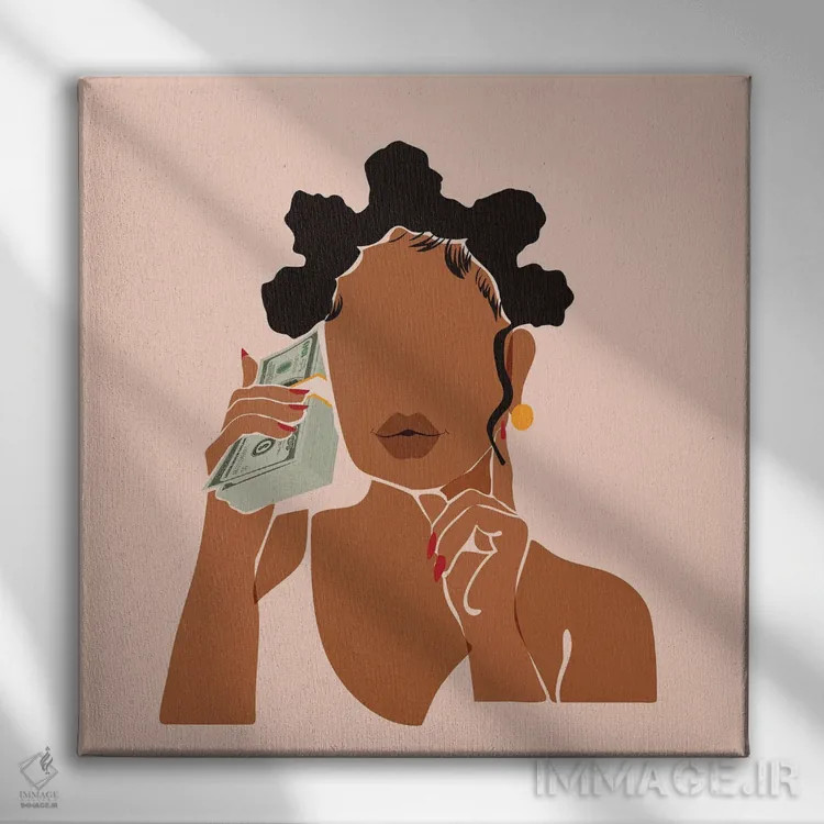 تابلو پول بیشتر، بیدردسر اثر دومونیک براون - نمای روبهرو روی دیوار