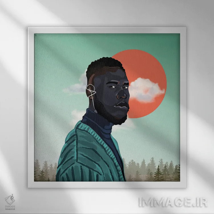 تابلو جیمز اثر دومونیک براون - نمای قابدار سفید