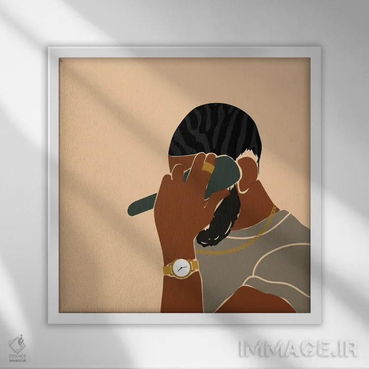 تابلو موجها اثر دومونیک براون - نمای قابدار سفید