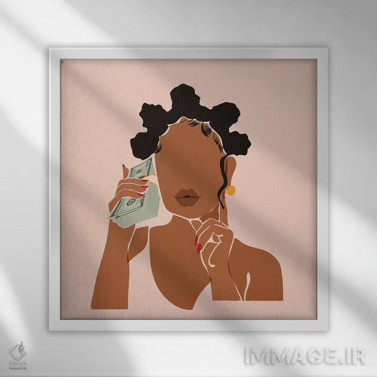 تابلو پول بیشتر، بیدردسر اثر دومونیک براون - نمای قابدار سفید