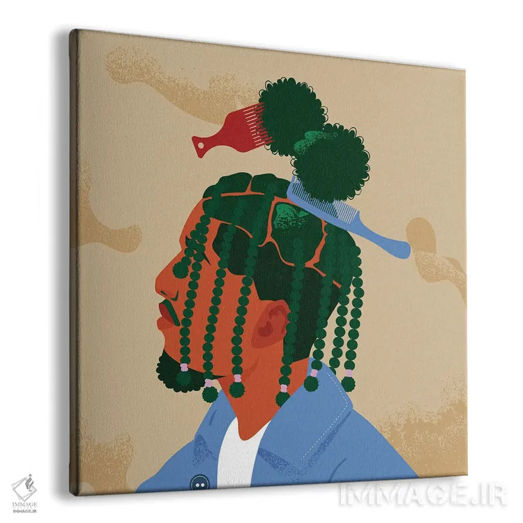 تابلو بافت جعبهای مو اثر دومونیک براون - نمای پرسپکتیو محصول