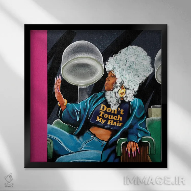 تابلو به موهایم دست نزن اثر دومونیک براون - نمای قابدار مشکی