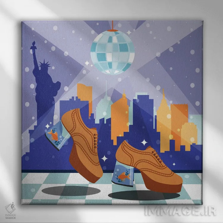 تابلو رقص دیسکو اثر دومونیک براون - نمای روبهرو روی دیوار