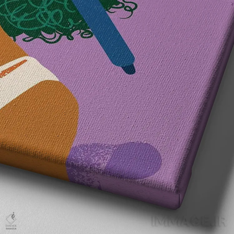 تابلو شینیون (مدل مو بالا) اثر دومونیک براون - نمای نزدیک بافت بوم