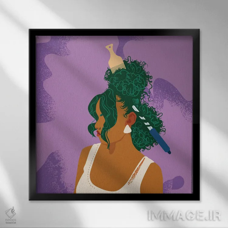 تابلو شینیون (مدل مو بالا) اثر دومونیک براون - نمای قابدار مشکی