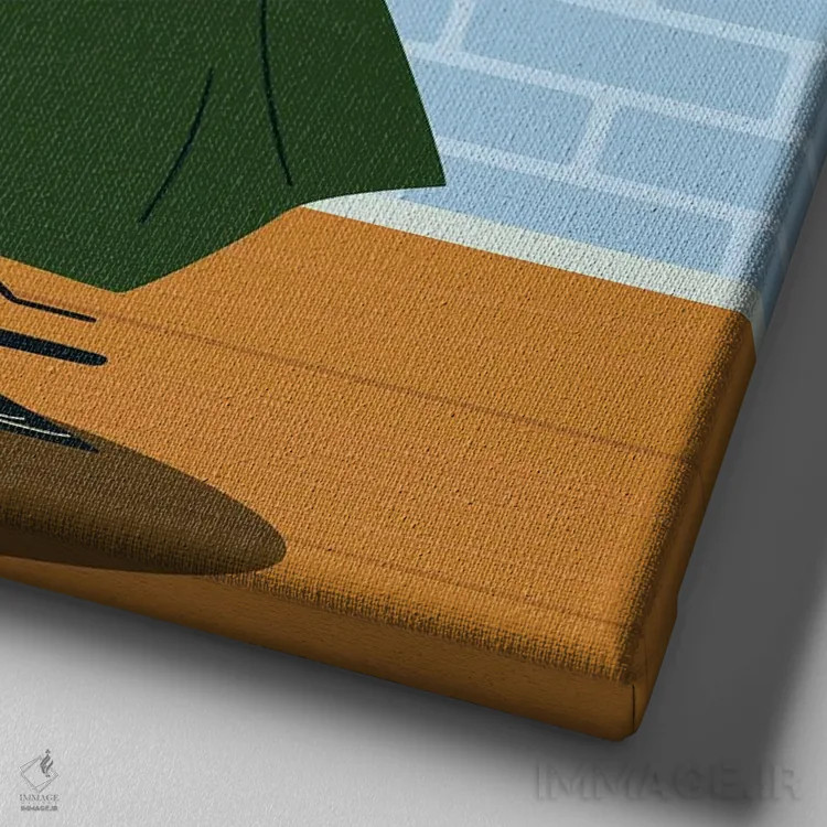 تابلو کمال قیچی (موی آرایشگری) اثر دومونیک براون - نمای نزدیک بافت بوم