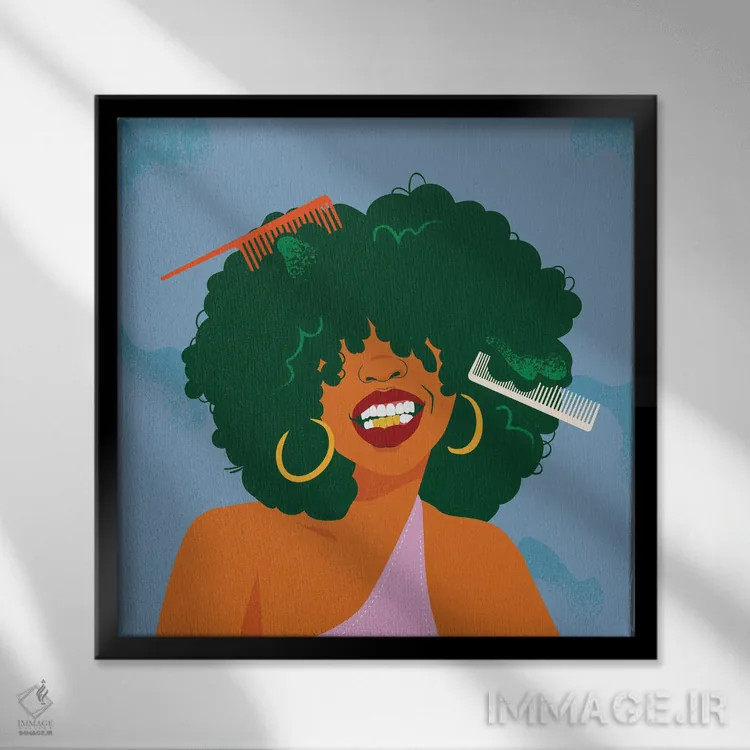 تابلو کوتوله دندان طلا اثر دومونیک براون - نمای قابدار مشکی