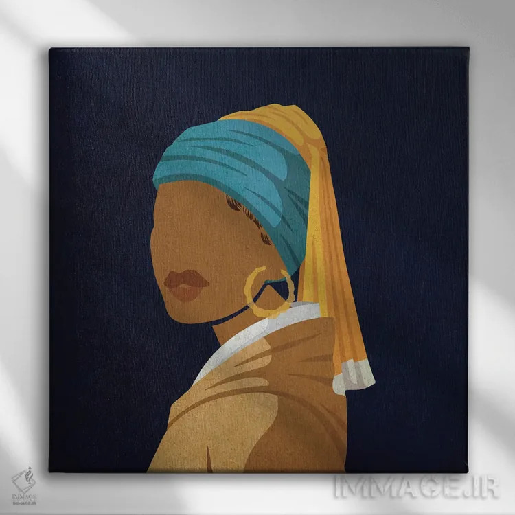 تابلو دختر با گوشواره بامبو اثر دومونیک براون - نمای روبهرو روی دیوار