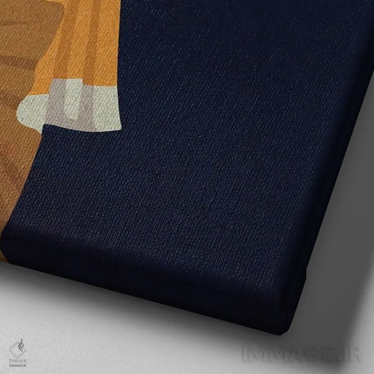 تابلو دختر با گوشواره بامبو اثر دومونیک براون - نمای نزدیک بافت بوم