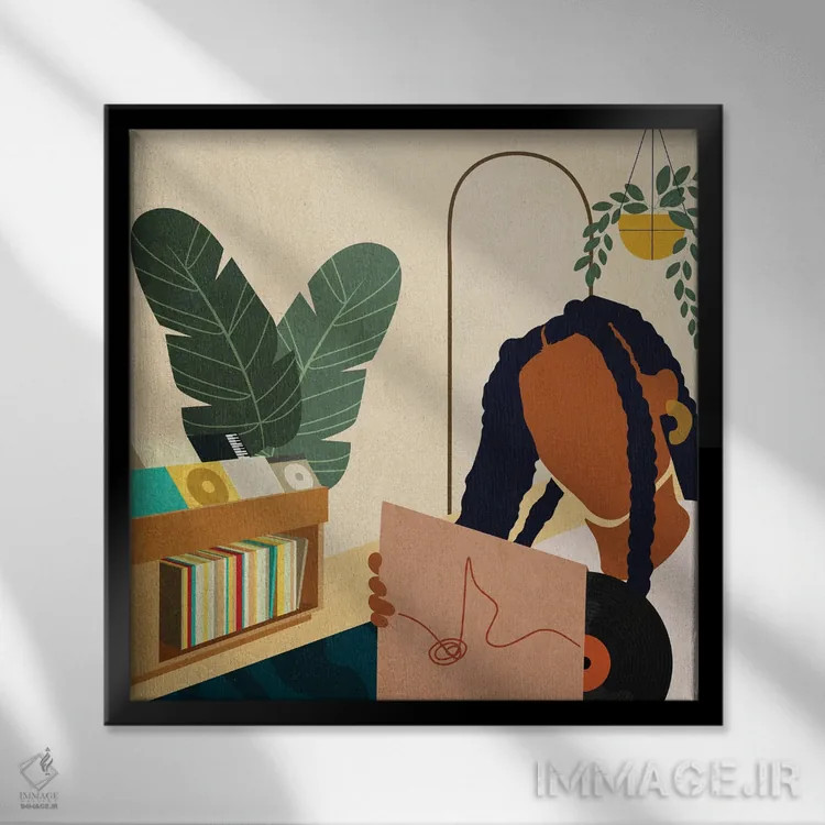 تابلو در خانه بمان شماره ۴ اثر دومونیک براون - نمای قابدار مشکی