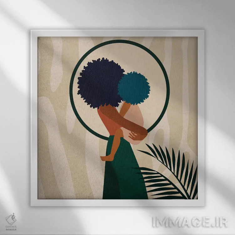 تابلو در خانه بمان شماره ۳ اثر دومونیک براون - نمای قابدار سفید