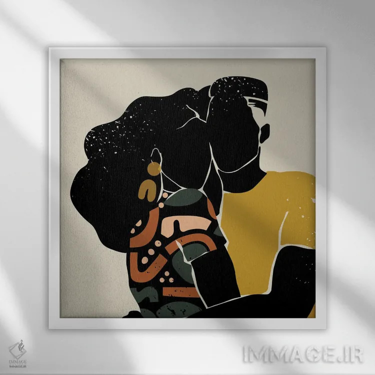 تابلو عشق سیاه اثر دومونیک براون - نمای قابدار سفید