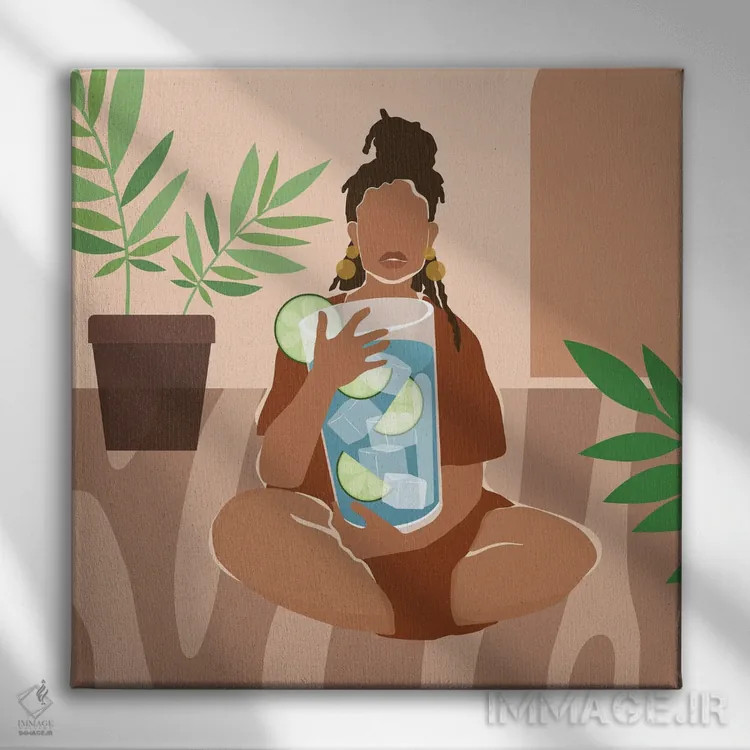 تابلو به یک نوشیدنی نیاز دارم اثر دومونیک براون - نمای روبهرو روی دیوار