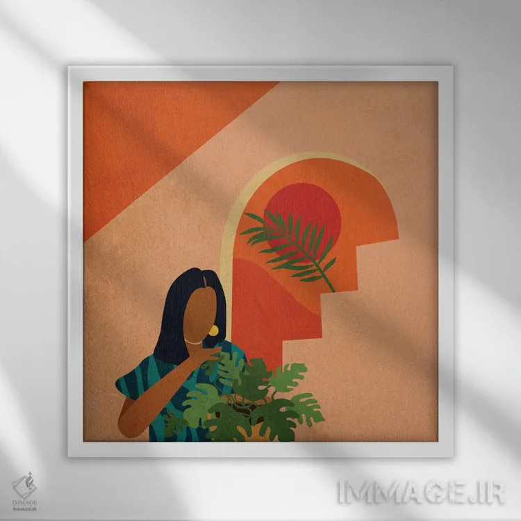 تابلو در خانه بمان شماره ۸ اثر دومونیک براون - نمای قابدار سفید