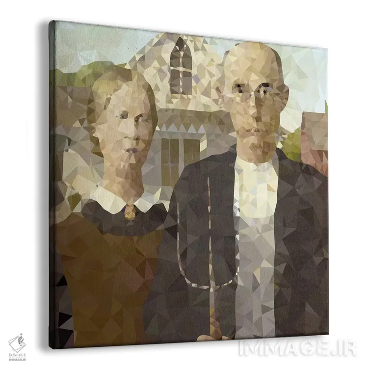 تابلو گوتیک آمریکایی (نسخه دیجیتالی شده) اثر فایو بای فایو کالکتیو - نمای پرسپکتیو محصول