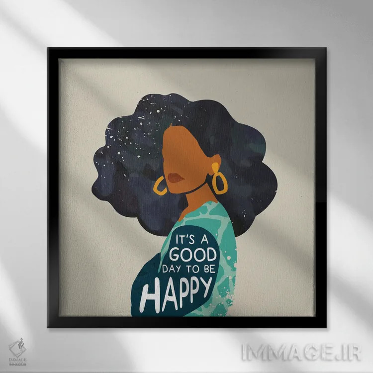 تابلو شاد باش اثر دومونیک براون - نمای قابدار مشکی