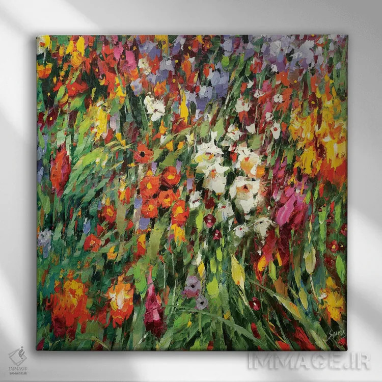 تابلو گلهای موزاییکی ۲ اثر دمیتری اسپیروس - نمای روبهرو روی دیوار