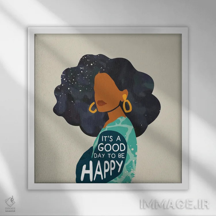 تابلو شاد باش اثر دومونیک براون - نمای قابدار سفید