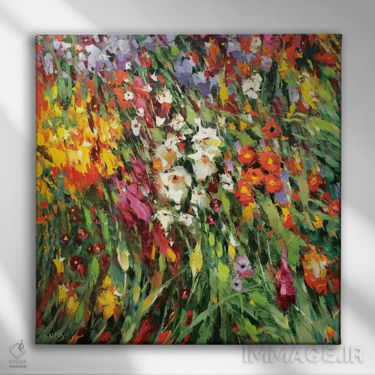 تابلو گلهای موزاییکی ۱ اثر دمیتری اسپیروس - نمای روبهرو روی دیوار