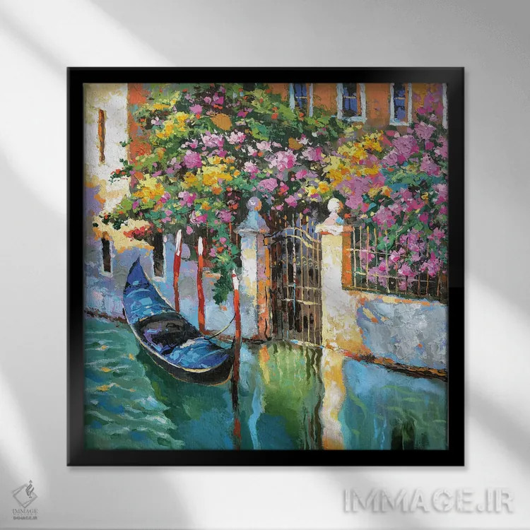 تابلو گوندولا تنها اثر دمیتری اسپیروس - نمای قابدار مشکی