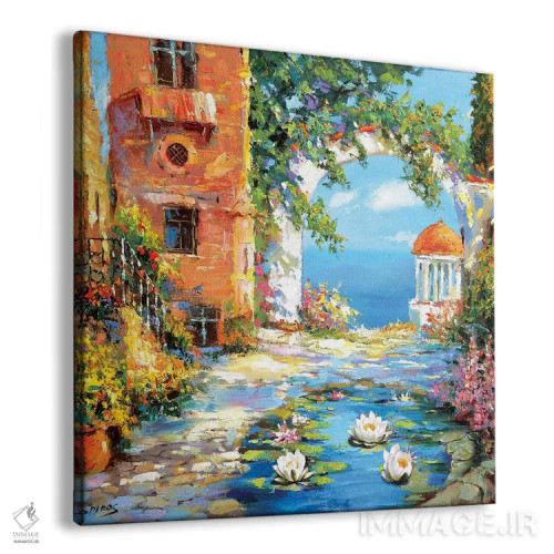 تابلو حیاط قدیمی اثر دمیتری اسپیروس - نمای پرسپکتیو محصول