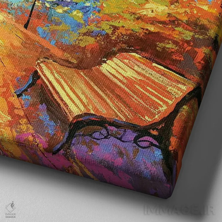 تابلو عطر شبانه اثر دمیتری اسپیروس - نمای نزدیک بافت بوم